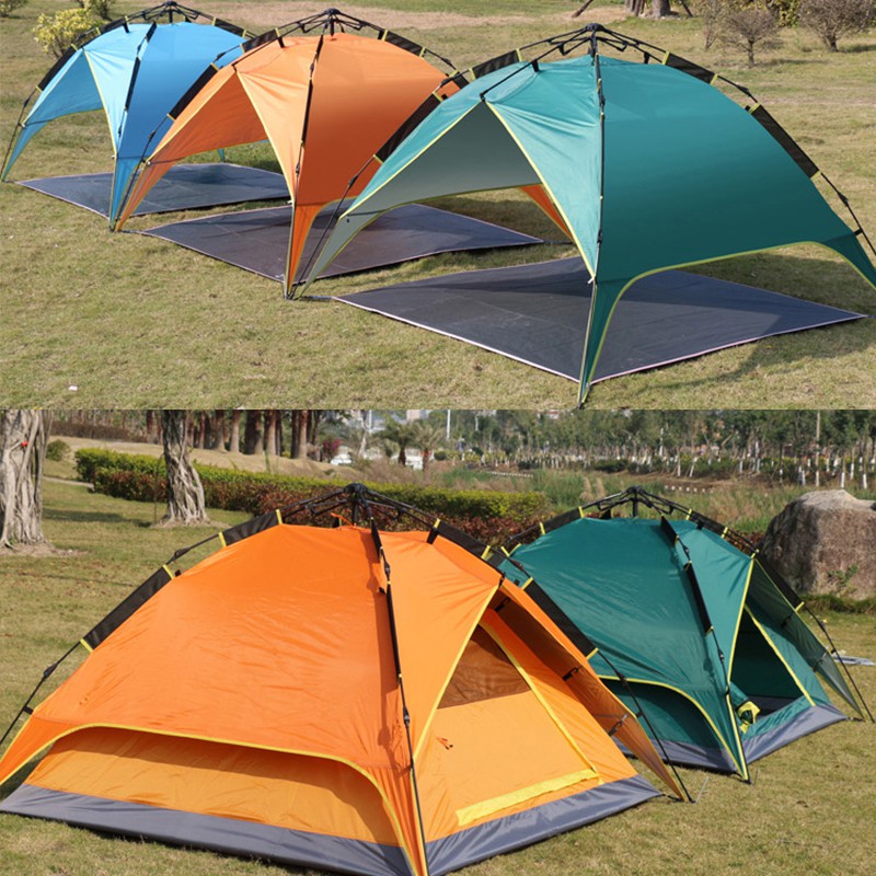 FU18BL Lều dã ngoại tự động giá đỡ thủy lực 3-4 người hai tầng lều cắm trại lều bãi biển hai lớp chống nắng vinhthuan