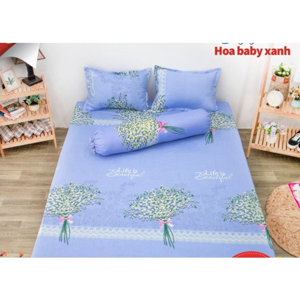 Bộ Ga gối 1mx2m1 ga 2 vỏ gốiCotton Poly,có chọn mẫu,MẪU HOA BABY