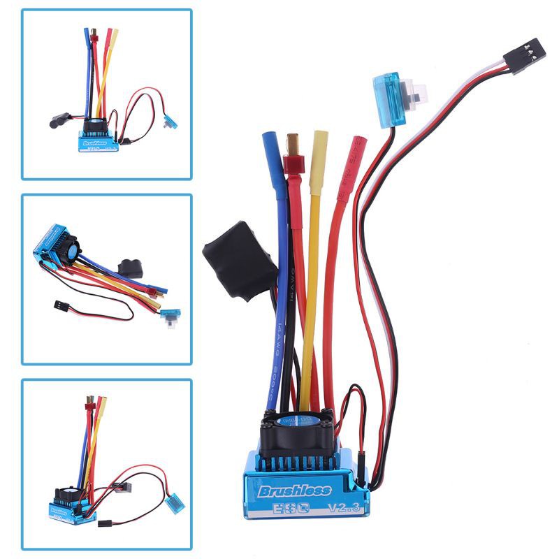 Bộ Điều Khiển Tốc Độ Không Chổi Than Esc Chống Nước Chống Bụi 45a 60a 80a 120a Cho Xe Hơi Điều Khiển Từ Xa 1 / 8 1 / 10 1 / 12