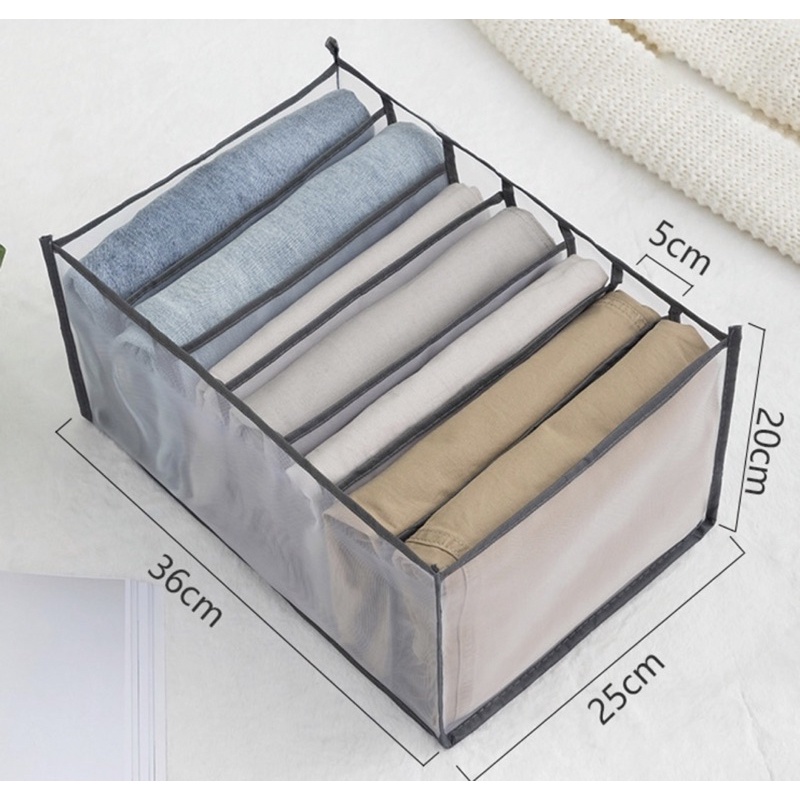 Túi Vải Lưới Đựng Quần Áo, Đồ Lót, Phụ Kiện Chia Ngăn Xếp Gọn Size Lớn 7 Ngăn/9 Ngăn