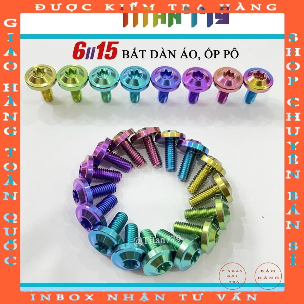 Ốc Titan Gr5 XỊN 6li15 dù gắn carte, ốp pô, dàn áo SONIC EXTIER EX SATRIA WINNER SIRIUS WAVE JUPITER AIR BLADE hantuy