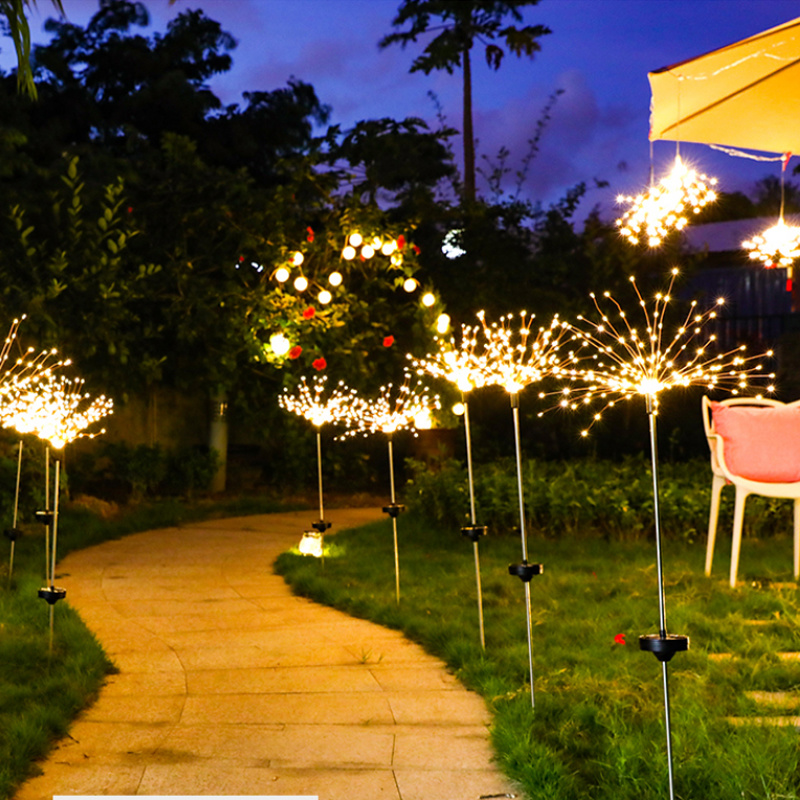 Dây Đèn Led 150 Bóng Hình Pháo Hoa Bồ Công Anh Trang Trí Sân Vườn