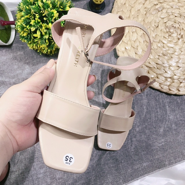 [Hàng mới về] Sandal nữ quai bản da lì gót vuông 6p hàng vnxk dễ phối đồ