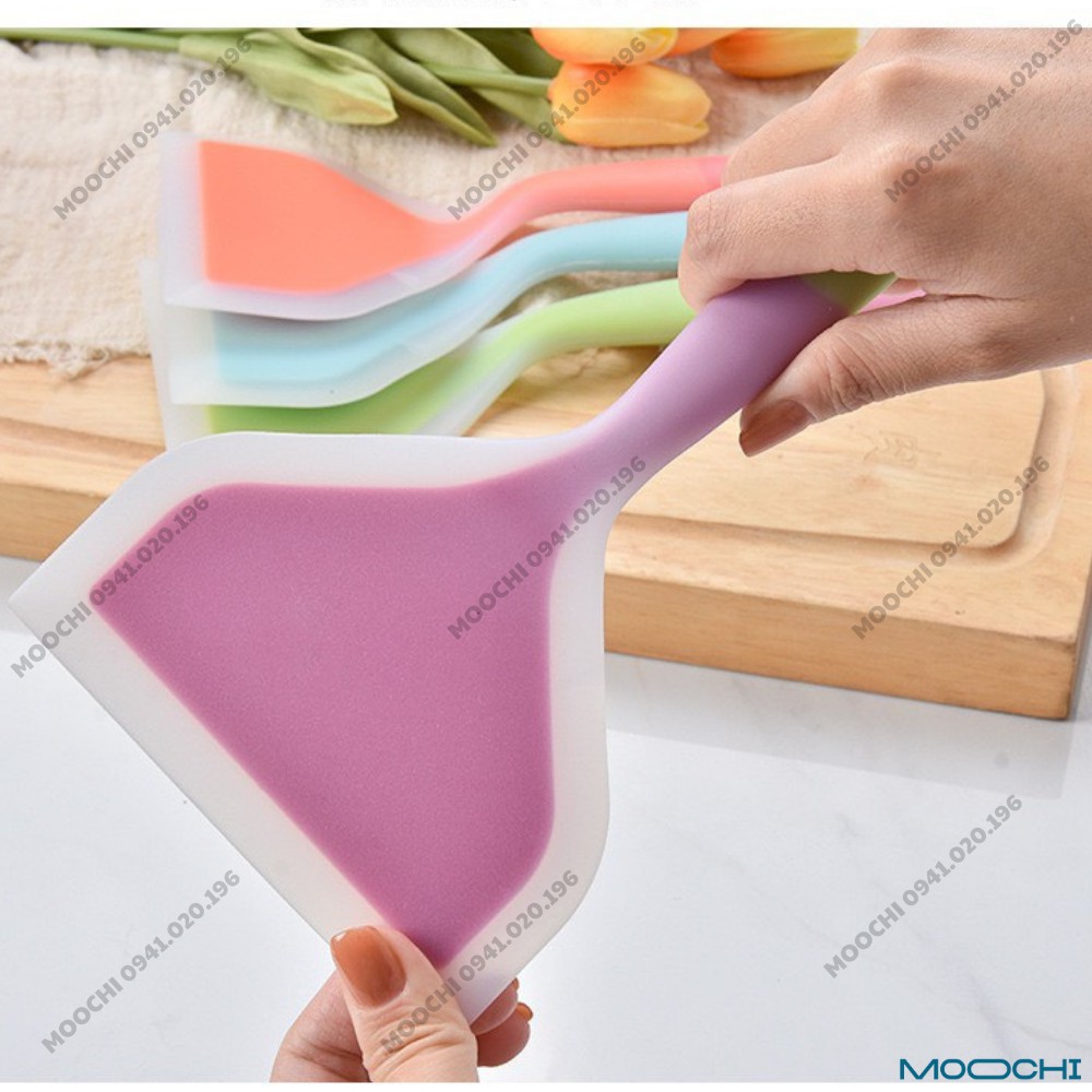 Dụng Cụ Làm Bánh Loại Bản To 12cm , Cây Vét Bột Spatula Silicon Đúc Muôi Lật Thức Ăn Tiện Lợi