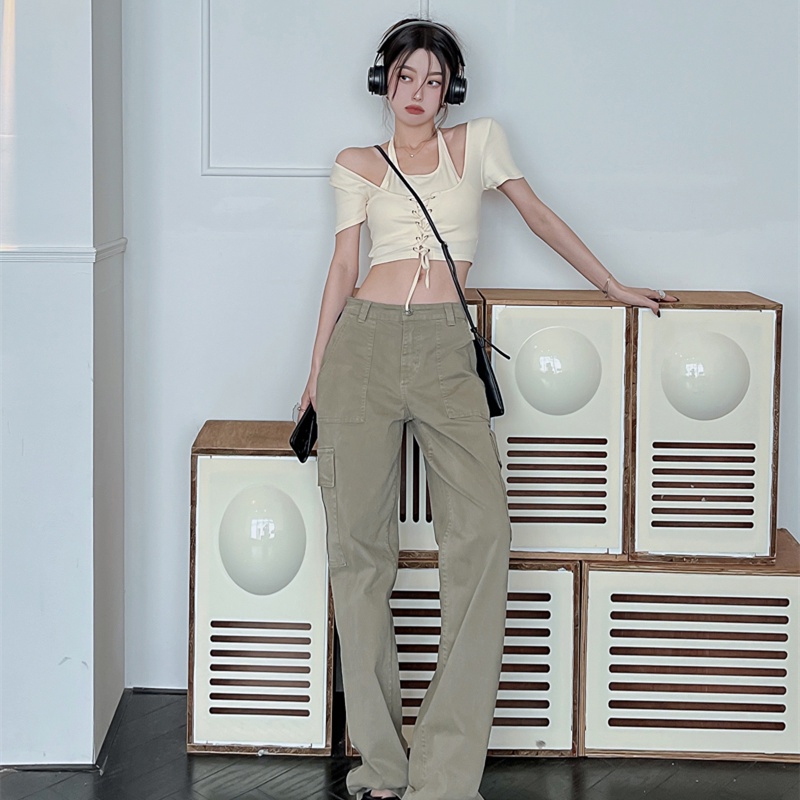 Áo Croptop Tay Ngắn Thiết Kế Quyến Rũ Cho Phái Nữ