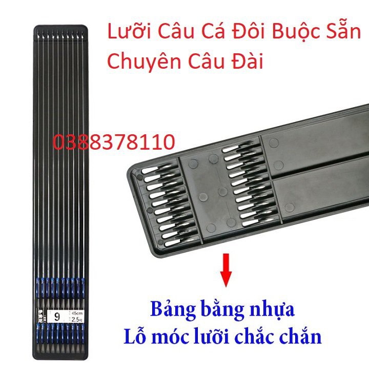 Lưỡi Câu Đài, Lưỡi Câu Cá Đôi Buộc Sẵn Chuyên Câu Đài Cao Cấp, Lưỡi Câu Cá, Lưỡi Câu Đôi, Lưỡi Đôi