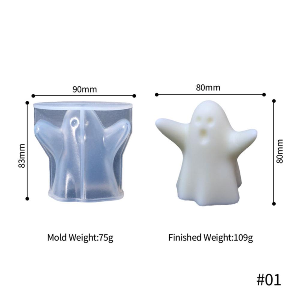 Khuôn Silicone Làm Nến / Xà Phòng Hình Ma 3D Trang Trí Halloween A9L7