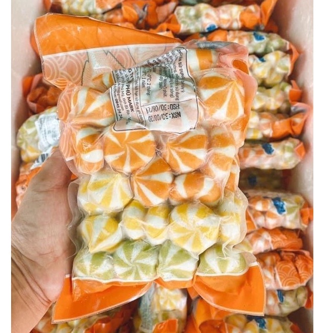Gói 450g Bánh Bao hải sản nhân trứng cá Mix _Phumark /100g