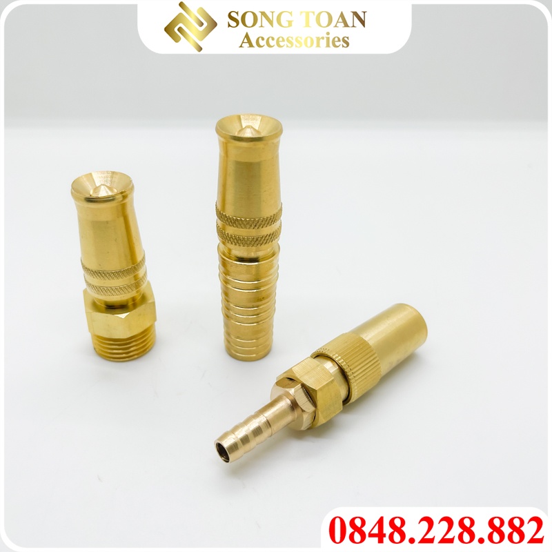 Đầu Phun Nước & Béc Rửa Xe & Vòi Tưới - Chất Liệu Đồng Thau Nối Ren 21 & Nối Ống Mềm Đuôi Chuột Áp Lực 16bar