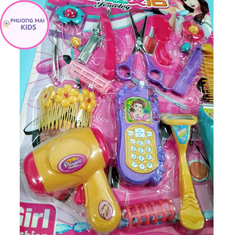 Bộ đồ chơi bé gái làm thợ cắt tóc siêu đáng yêu🎀💐