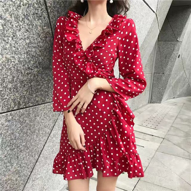 [Sẵn] Đầm vạt chéo Quảng Châu