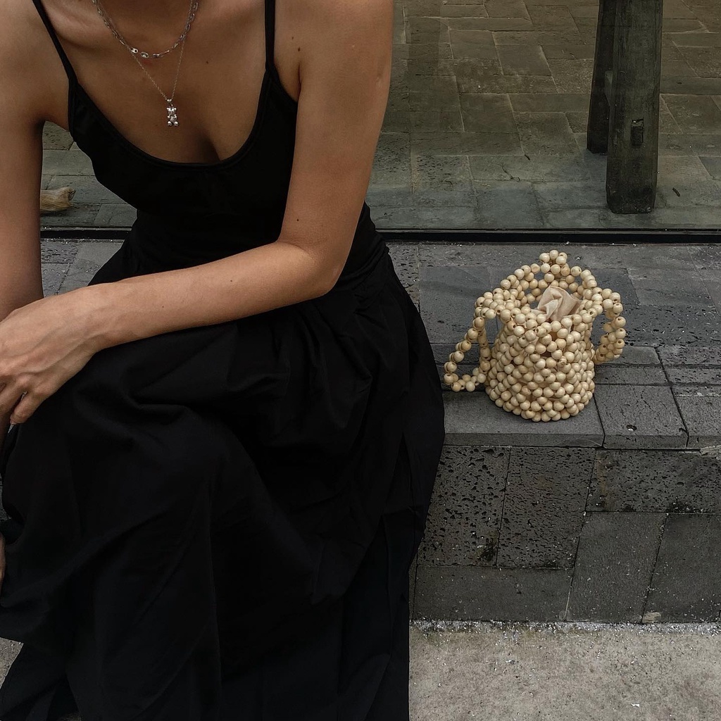 Lily Bamboo Bag | Túi Bucket Dáng Hộp Kết Hạt Tre Mộc Phong Cách Vintage