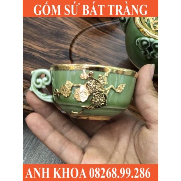 Bộ trà tứ quý - Gốm sứ Bát Tràng Anh Khoa