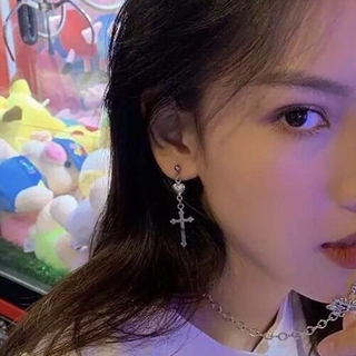 Bông tai hình chữ thập phong cách cổ điển Hàn Quốc