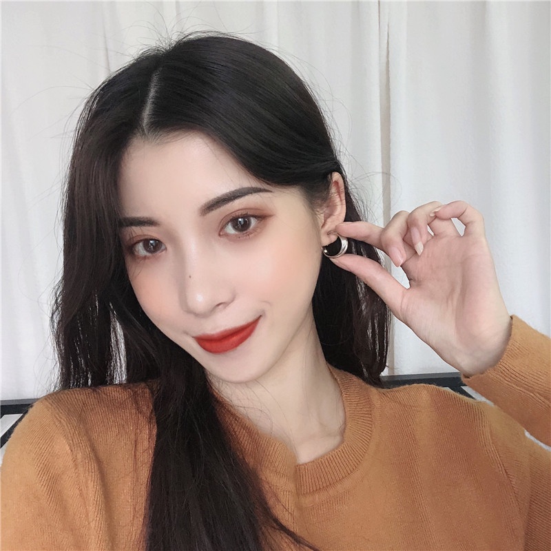 Bông tai/ Hoa tai hợp kim 1 vòng mảnh 1 vòng dày phong cách Hàn Quốc