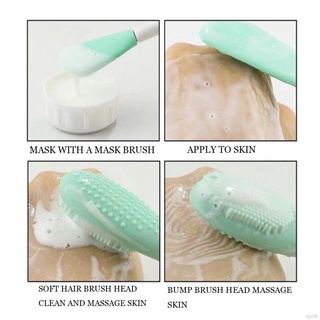 Cọ rửa mặt đắp mặt nạ 2 đầu silicon