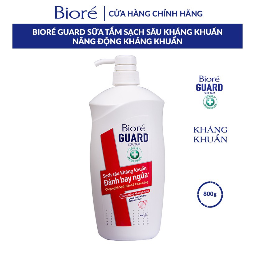 [Mã FMCGKAO52 giảm 8% đơn 250k] Sữa Tắm Sạch Sâu Kháng Khuẩn Năng Động Kháng Khuẩn Biore Guard 800g