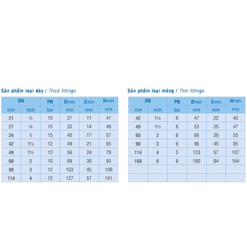 Co Bình Minh PVC ống phí 21 - 27 - 34 - 42 - 49 chính hãng