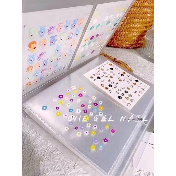 Sổ đựng mẫu sticker nail, album đựng mẫu sticker nail, 1 quyển đựng được 80 tấm