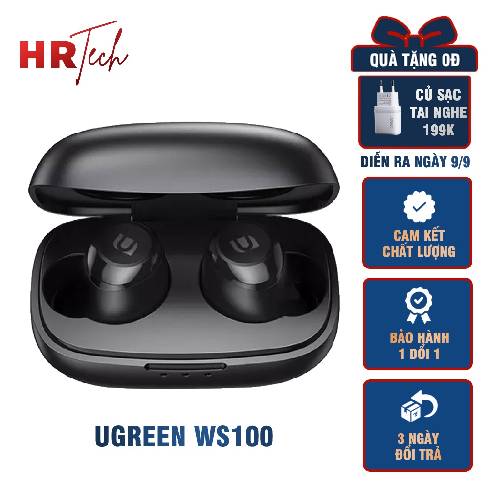Tai Nghe Không Dây True Wireless Ugreen 80606 Ugreen WS100 Qualcomm Aptx Bluetooth 5.0 Sạc Type C