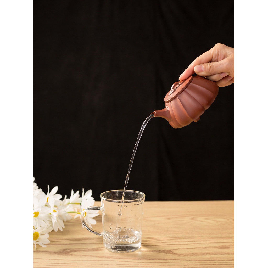 Ấm Tử Sa Nghi Hưng Thạch Biều Cân Văn 200 ml (Đại Hồng Bào)