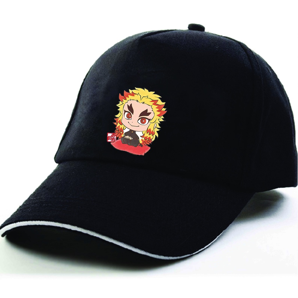 Mũ nón lưỡi trai đen in hình KIMETSU NO YAIBA Thanh Gươm Diệt Quỷ ver NGỒI anime chibi thời trang phong cách