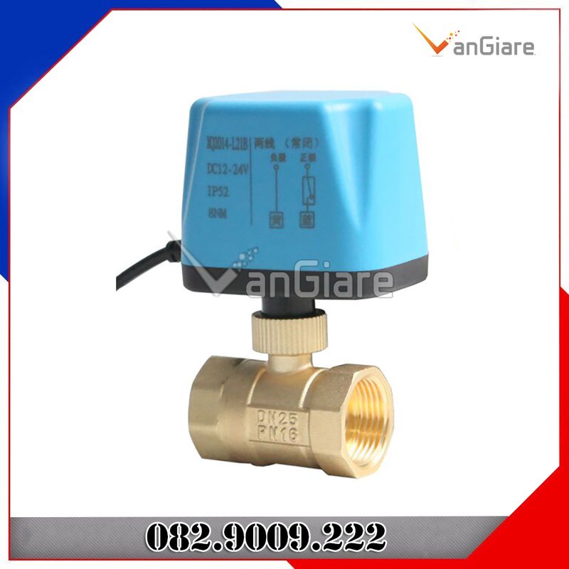 Van bi điện thường đóng 220v 24v 12v ren 42 49 60 - Van khoá nước tự động bằng motor, có điện van mở