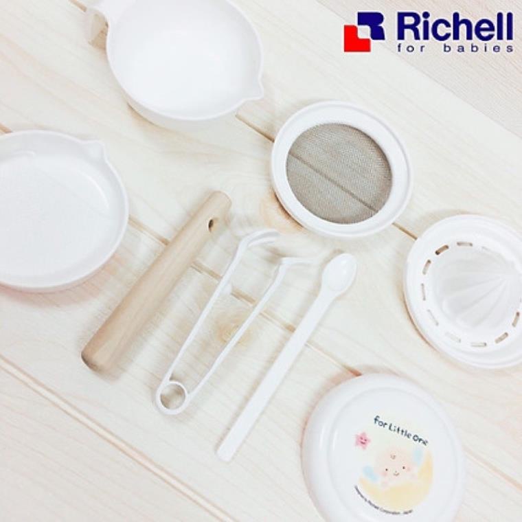 Bộ chế biến ăn dặm kiểu Nhật Richell Bộ 8 Món Chính Hãng