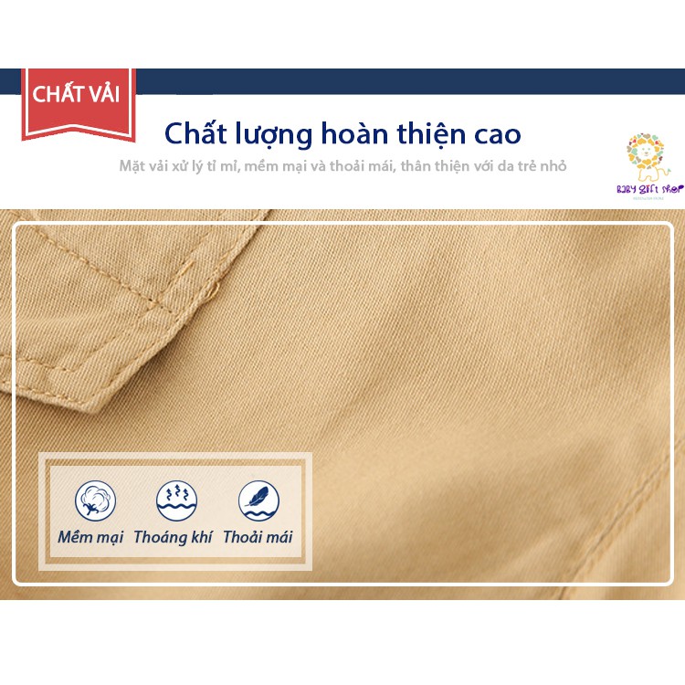 Quần sooc trẻ em nam quần short kaki bé trai WAPYPY vải cotton mềm mát mẫu mới 2021