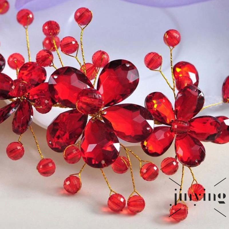 GETNOIVAS Cài tóc đính đá pha lê hình bông hoa sang trọng cho cô dâu