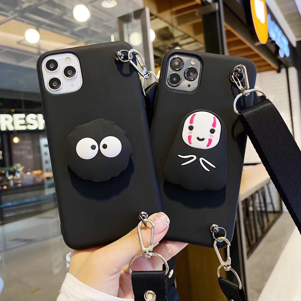 Ốp Điện Thoại Có Giá Đỡ Hình Vô Diện + Dây Đeo Cho iPhone14 13 12 11 XSMAX XR X / XS 7 / 8PLUS i6s 6sp SE2020