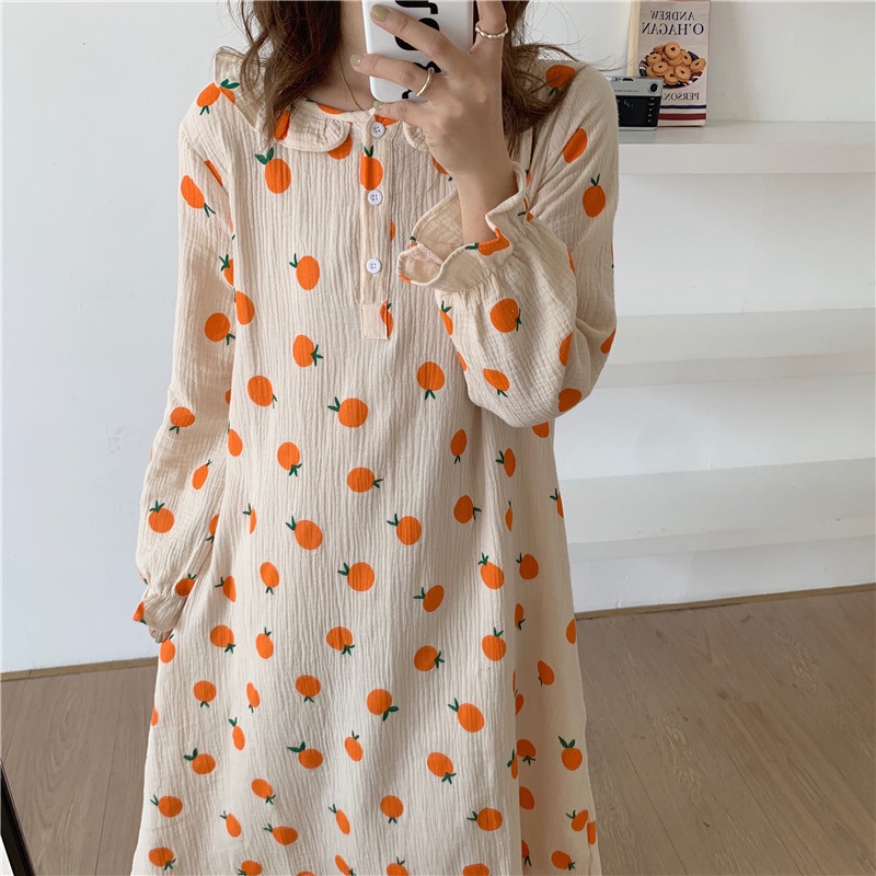 Vải xô muslin 2 lớp cao cấp - Họa tiết quả cam