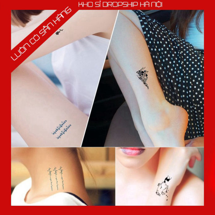 Hình xăm mini nhỏ đẹp dán chân tay lưng tạm thời cho nam nữ xinh cute tattoo nghệ thuật  KSHN