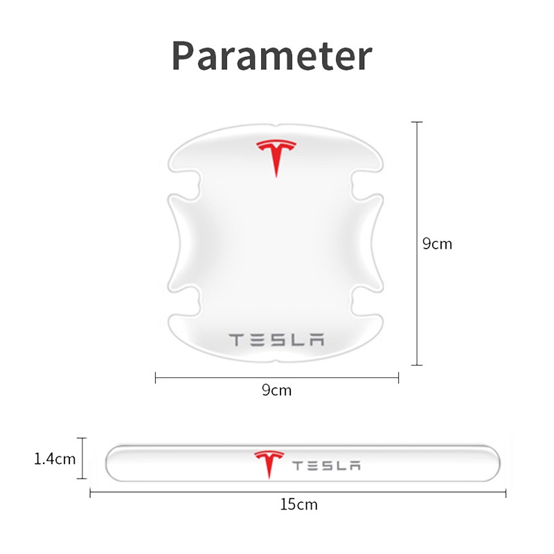 Miếng Dán Bảo Vệ Tay Nắm Cửa Xe Hơi Tesla Model 3 Chống Trầy Xước Chống Thấm Nước Trong Suốt