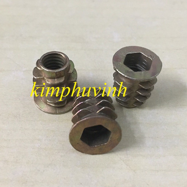 50 con - M6x13mm TÁN CẤY GỖ - ỐC CẤY GỖ CÓ VÀNH