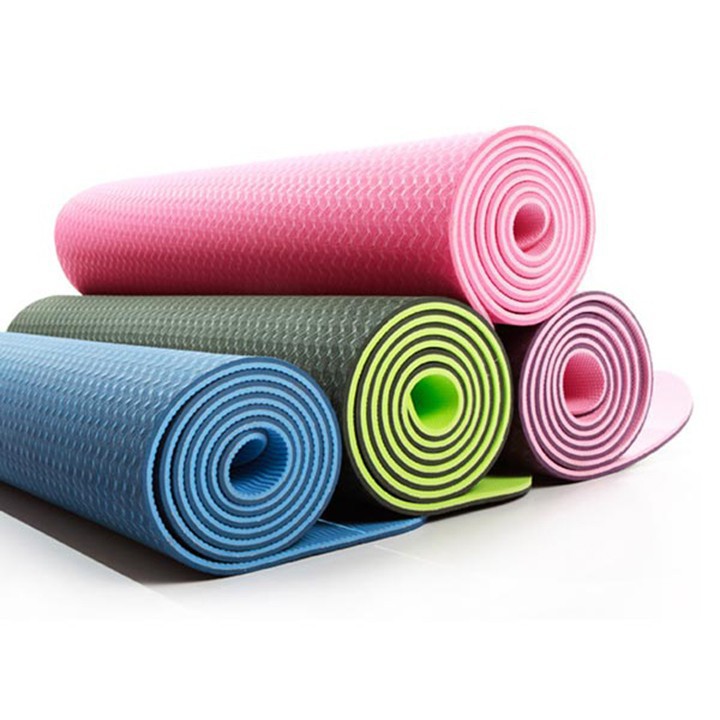 VB Thảm tập yoga, tập gym, tập thể dục TPE hai lớp cao cấp 6mm (Tặng túi) - Khăn trải thảm tập yoga hạt silicon siêu thấ