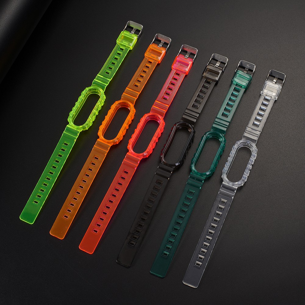 Dây đeo silicone trong suốt thoáng khí cho Xiaomi Mi Band 6 5 4 3