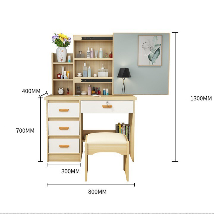 ⭐Ảnh thật⭐Bàn trang điểm gương đèn LED sang trọng kèm ghế DH-BGK2055 | BigBuy360 - bigbuy360.vn