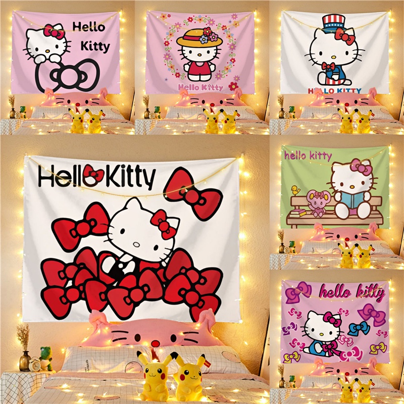 Thảm Vải Treo Tường Hình Hello Kitty Xinh Xắn