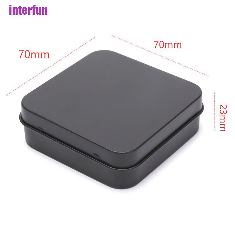 Hộp Thiếc mini Hình Vuông Có Nắp Lật Đựng Trang Sức Tiện Dụng