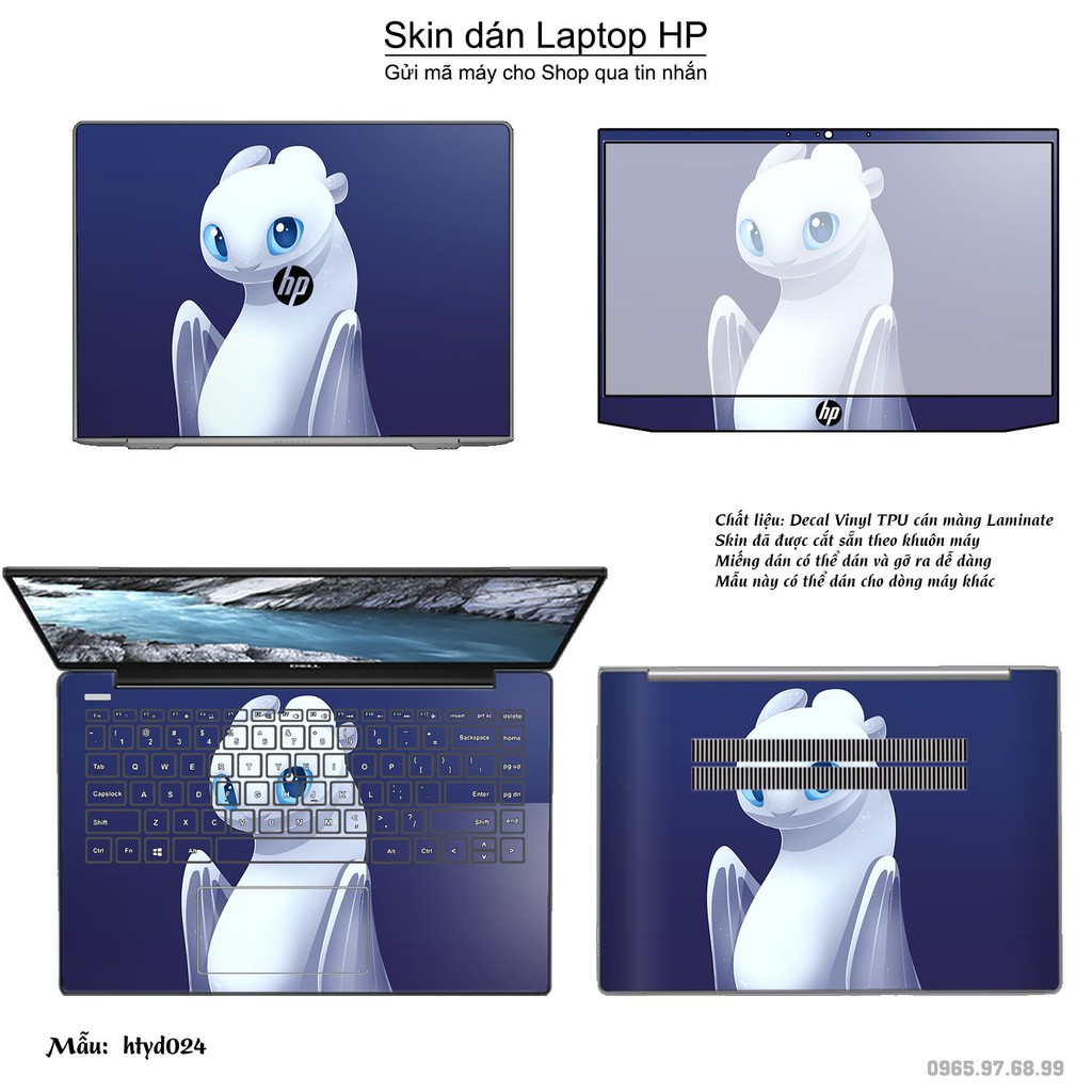 Skin dán Laptop HP in hình bí kíp luyện rồng (inbox mã máy cho Shop)