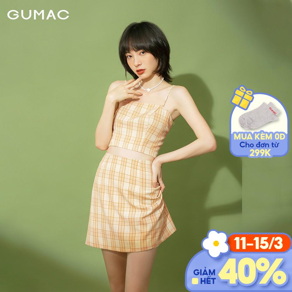Chân váy nữ caro GUMAC đủ màu, đủ size, thiết kế basic năng động cá tính VB114
