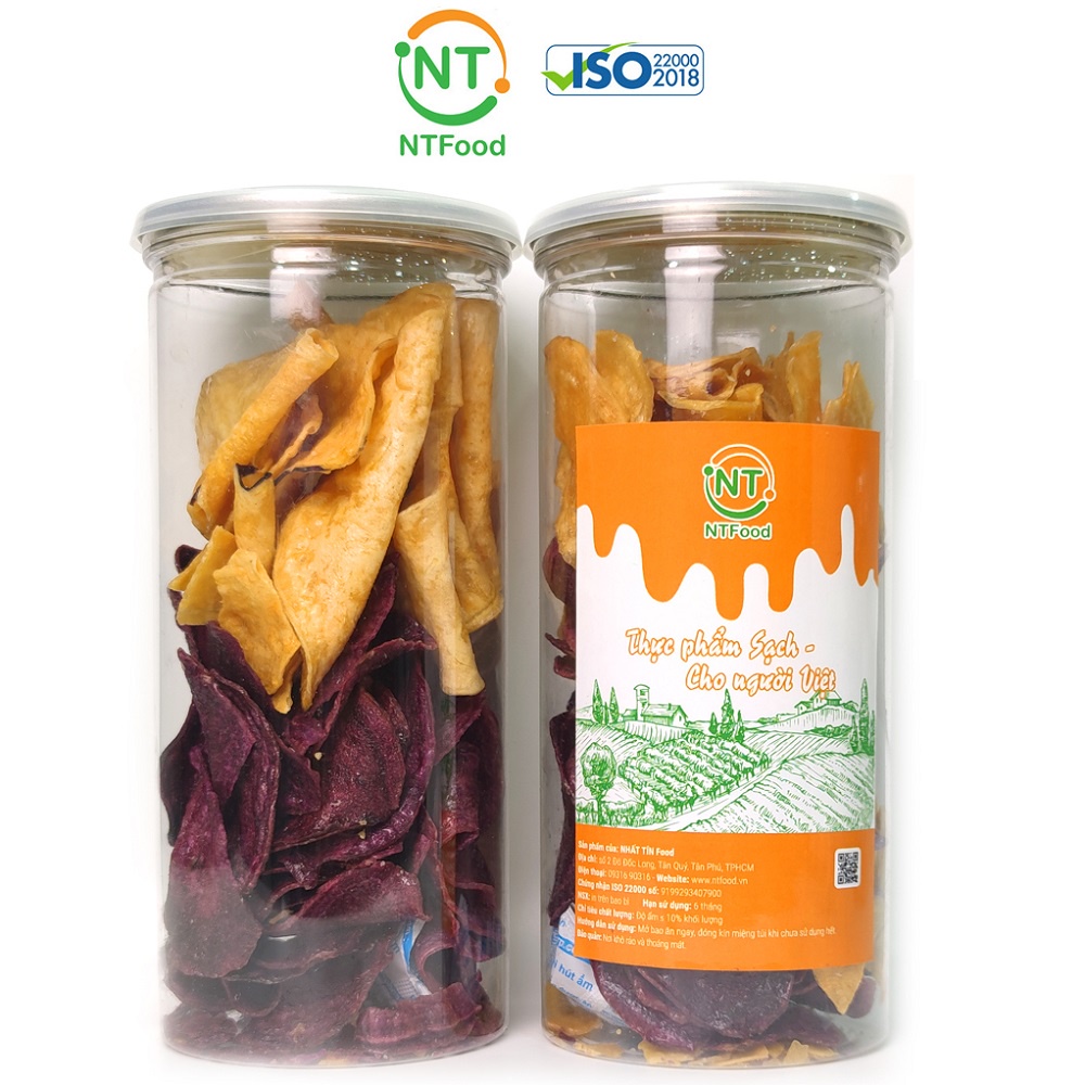 [Mã BMBAU50 giảm 7% đơn 99K] Khoai lang mix sấy mật ong NTFood (vàng &amp; tím) hủ pet 250Gr - Nhất Tín Food