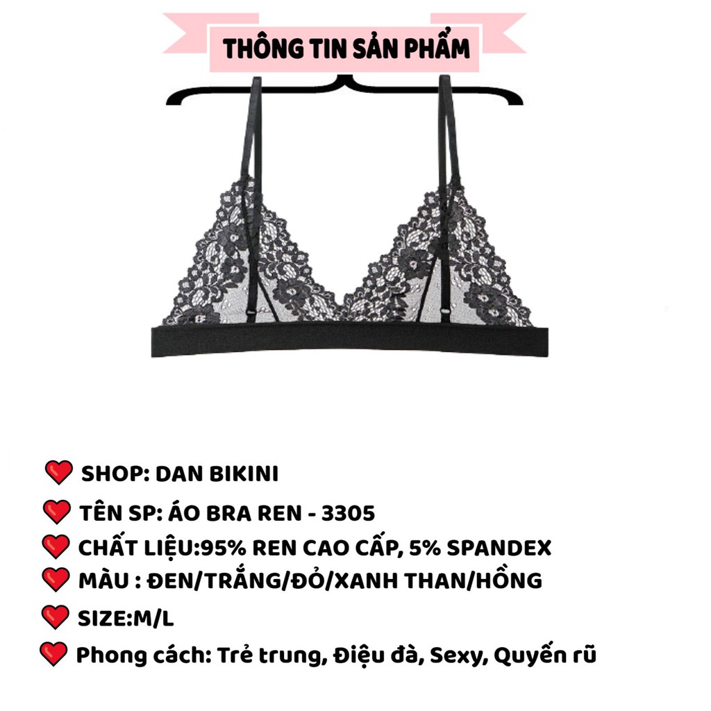 Áo Lót Nữ ❤️FREESHIP❤️ Áo Bra Ren Cao Cấp không gọng không đệm gợi cảm sexy quyến rũ mẫu 3305 | BigBuy360 - bigbuy360.vn
