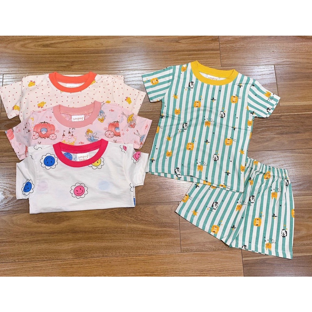 Bộ cộc tay cotton xuất họa tiết cho bé