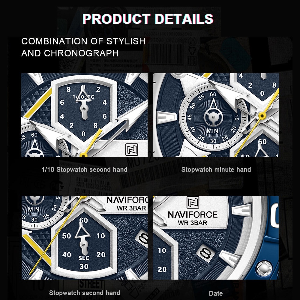 Naviforce Đồng Hồ Thể Thao Chống Thấm Nước Thời Trang Cho Nam