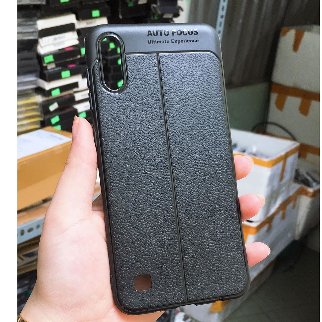 Ốp lưng dẻo vân da Auto Focus cho Galaxy A10/M10/A20