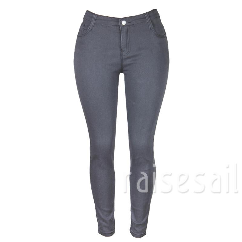 Rs-Women’s Sexy Tight-fitting Jeans Personality Solid Color Stretch High-waist Denim Long Pants | WebRaoVat - webraovat.net.vn