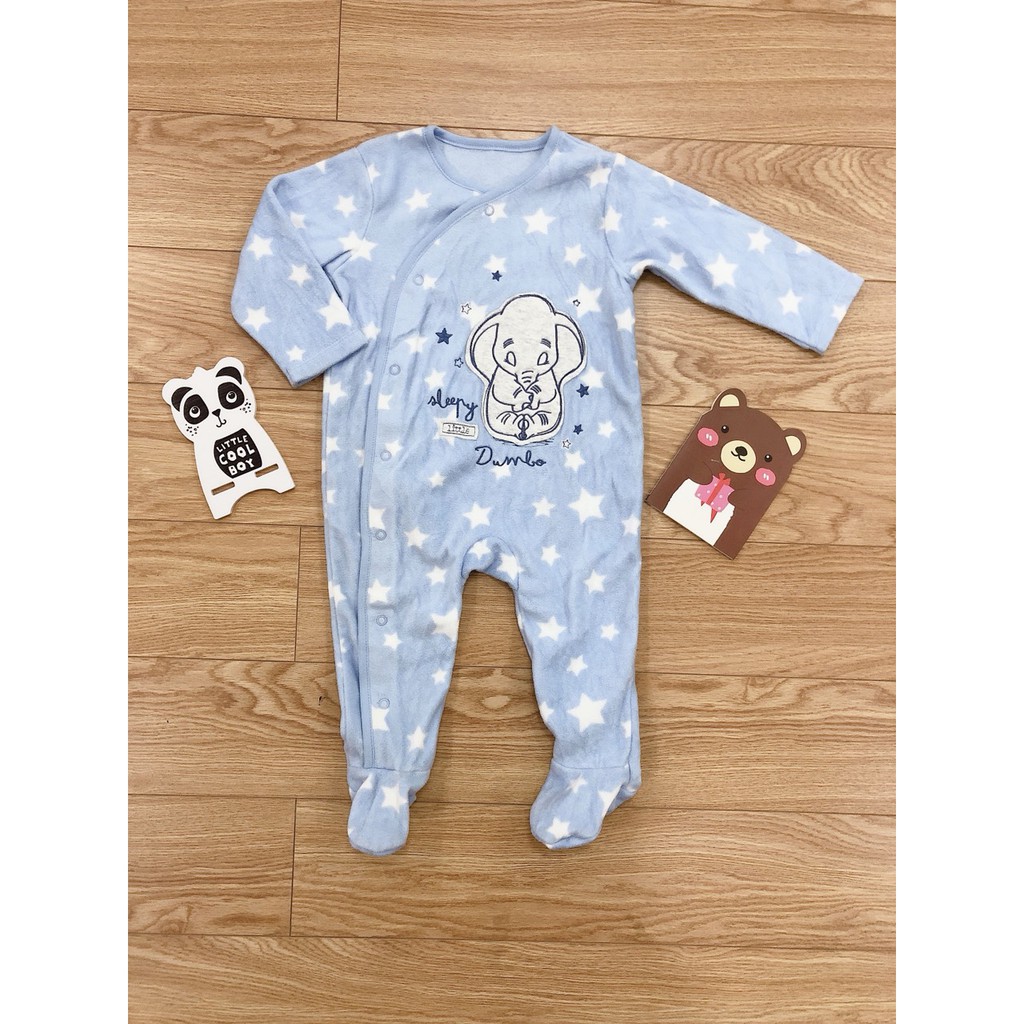 Body dài liền tất nỉ bông và nhung cho bé trai và gái 0-24 tháng