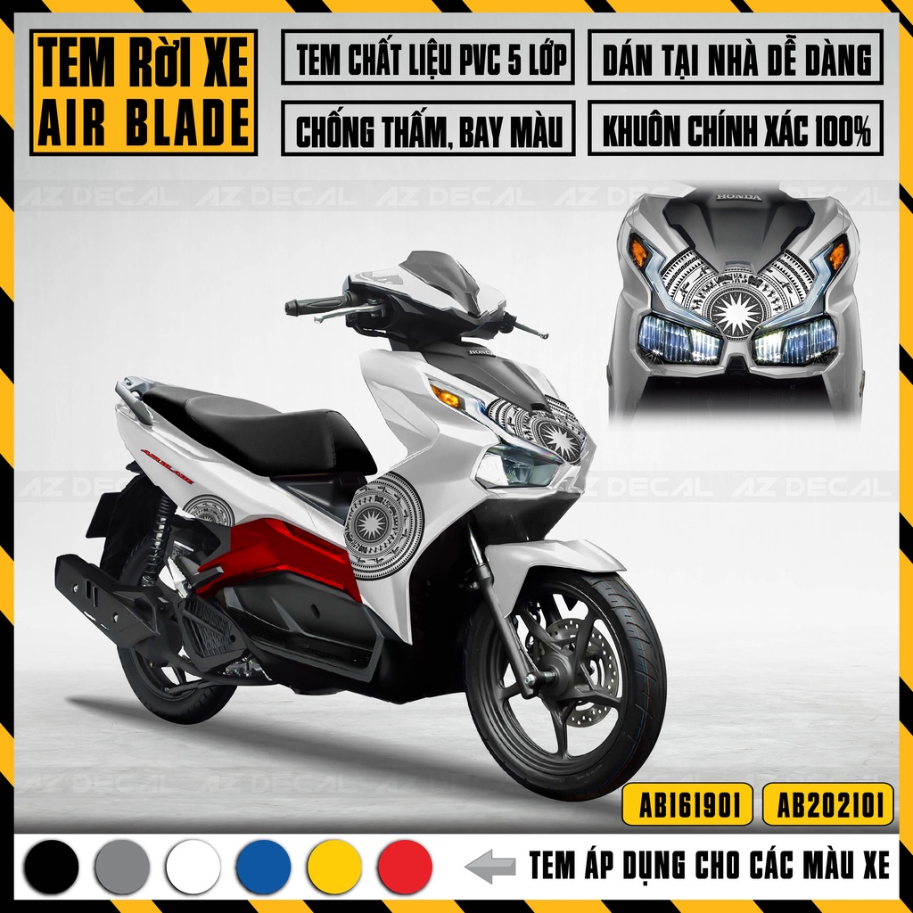 Tem Xe Air Blade 2020 2021 2022 Đẹp Nhất | Tem Rời Dán Xe AB AirBlade Thiết Kế Adidas, Trống Đồng, HP4,...